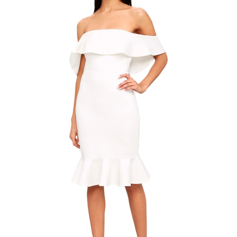 Lulus Confidence Boost Cocktail Dress White